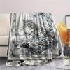 Snow Leopard Animal Print Flannel Blanket, High quality Comfortable for All Seasons, Home Decor, Warmth and Comfort, Perfect for Christmas Gifts119