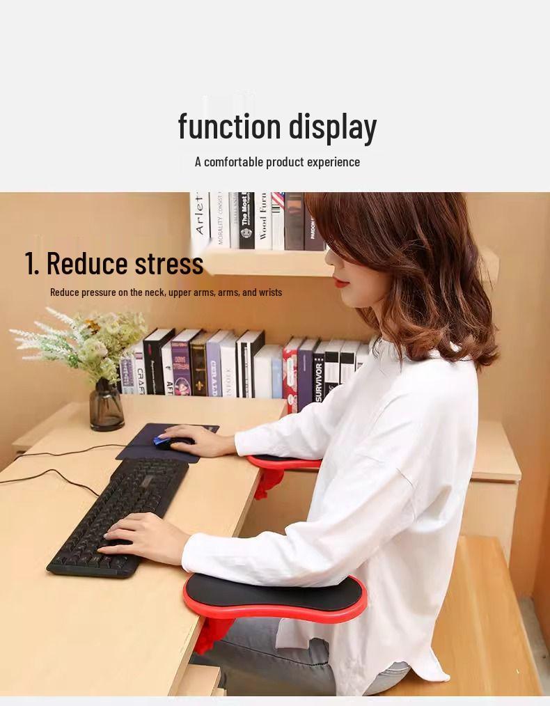 Roterbar arm- och handledsstödsmusmatta med armbågsstöd