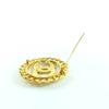 Great CHANEL Brooch COCO Mark Chain Design Gold Women 96P Used