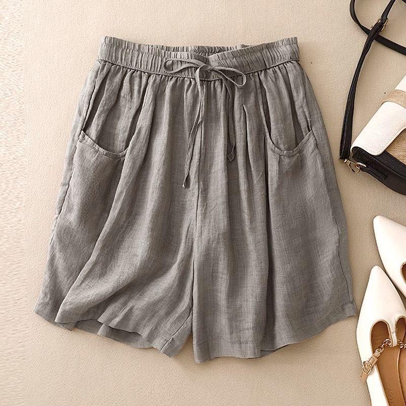 Summer high-waist sports shorts loose casual elastic waist pants
