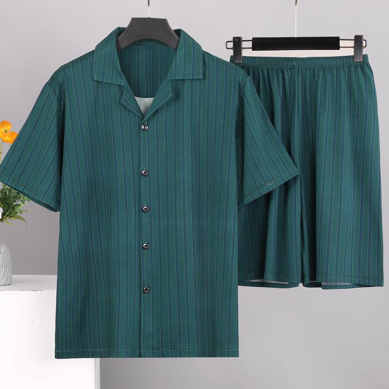 

2025 Men s Plus Size Summer Pajamas - Short Sleeve Teen Student Loungewear Standard L (Height 170 cm, 130 lbs)
