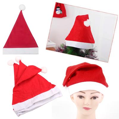 4/5 STÜCKE Weihnachtsmütze S/L Größe Verfügbar Rot Vliesstoff Weihnachtsmann Weihnachts-Hut für Mann Frau Festival Dekorationszubehör ZYF
