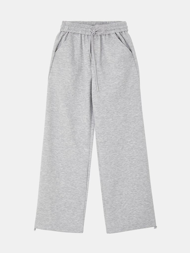 IKALOOK Coated Rayon Spandex Elastic Waist Sweatpants Dpt124