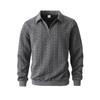Men's European Size Lapel Jacquard Casual Long Sleeve Knit Hoodie - Spring/Autumn Fashion