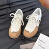 Inner height increase student women's autumn small retro thick-soled color matching casual sports little white shoes