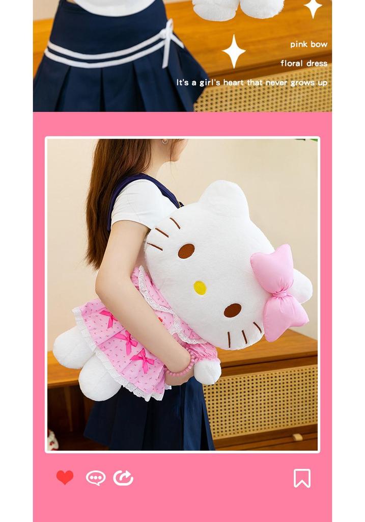 Hello Kitty Cartoon Lace Plush Toy - Cute Cat Doll Gift for Girls