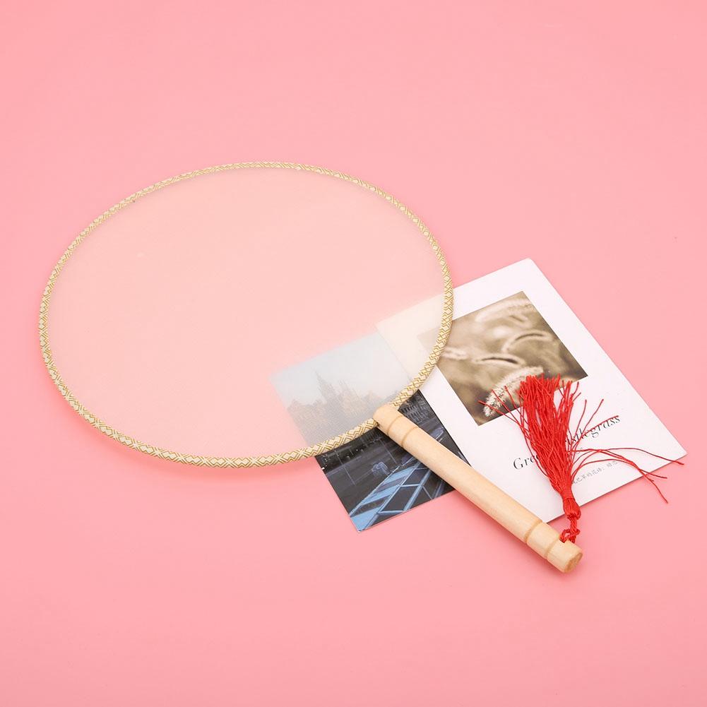 DIY Chinese Ancient Court Round Blank Hand Fan Chinese Style Silk Fan