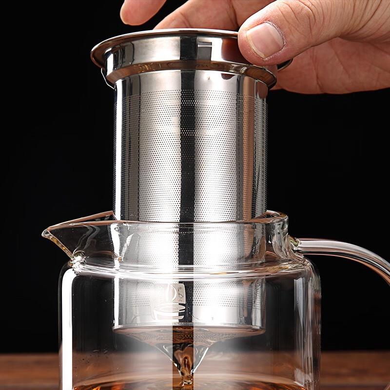 MINGRUN Heat-Resistant Glass Teapot with Stainless Steel Infuser