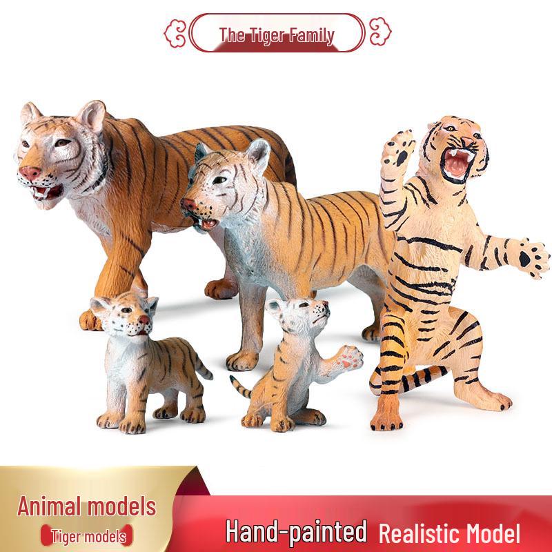 Siberian, Male, African, and White Tiger Cognitive Toy Set for Kids.