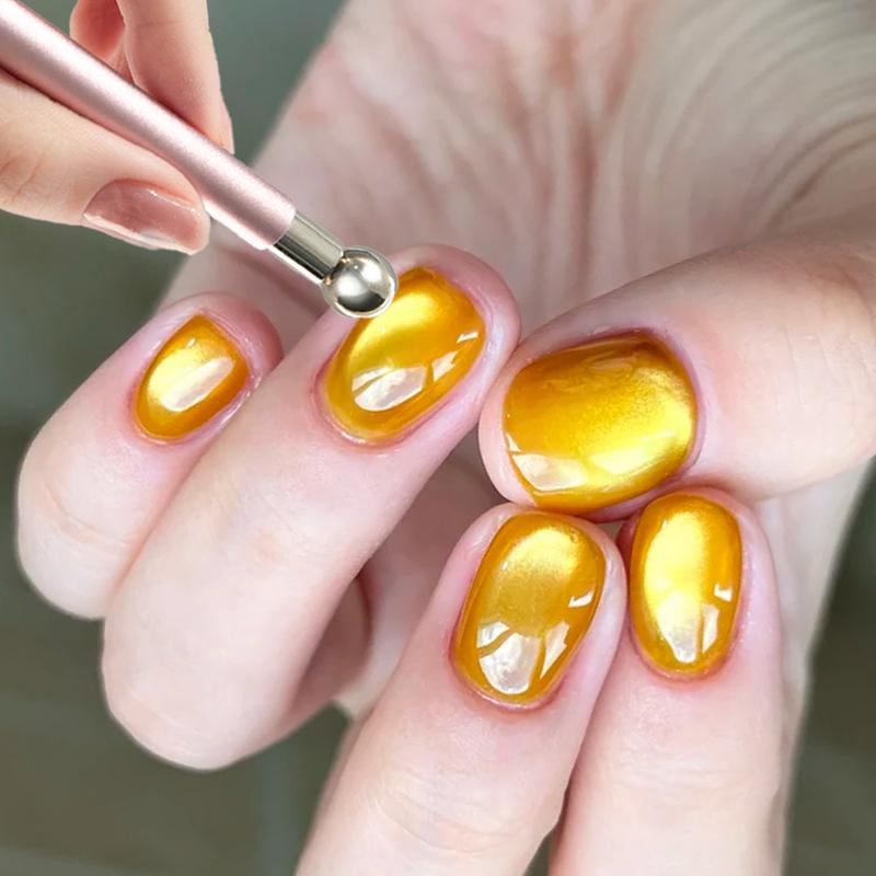 1Pcs Double Head Steel Ball Cat Eye Nail Magnet Stick 3D Glass Bead French Effects Cylindrical Strong Magnetic Pen Manicure Tool