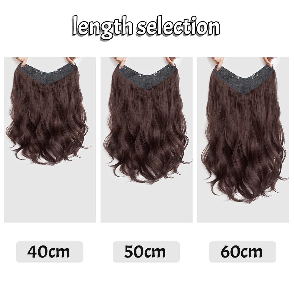 Long Wavy Synthetic Hair Extensions 4 Clip In One Piece Hair Wigs For Women Synthetic Clip On Hair Extensions