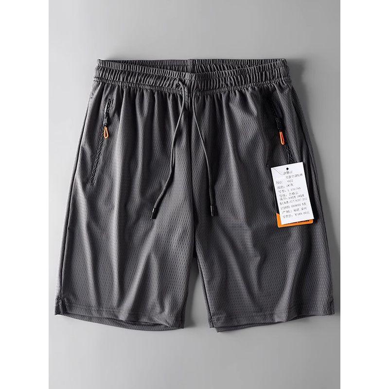 Export Tail Single Cut Label Mesh Style for Sports Shorts Men's Summer Silk Ice Quick-Drying Knee Length Pants Export Men's Middle Pants Beach Pants