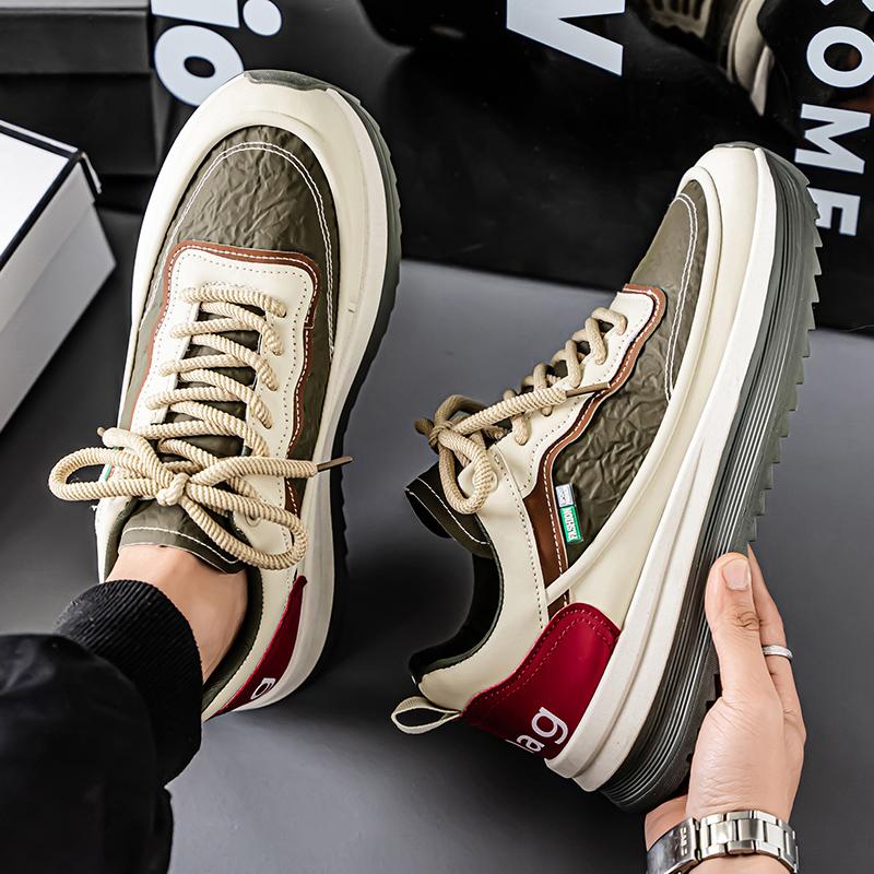 Fashion Men Casual Sports Shoes Breathable Lightweight Low Top Lace Up Round Toe Daily Sneakers