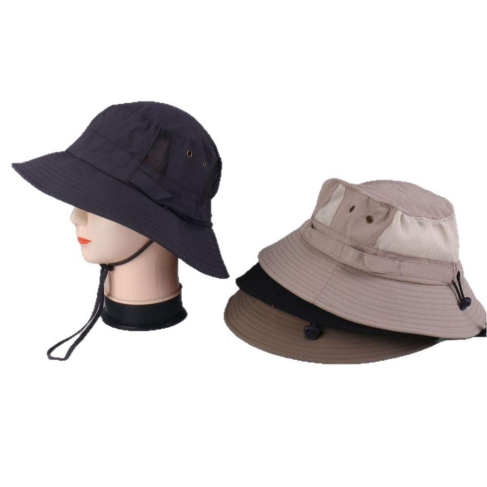 Foldable Fishing Hat Breathable Mesh Wide Brim Summer Sun Hat Windproof Uv Protection Outdoor Mountaineering Hat Hiking