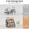 Spice Rack Organizer 3 Tier Countertop Storage Shelves Kitchen Storage Syrup Bottle Stand Holder for Wine Liquor Kitchen Coffee