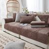 Tykk plysj Sofatrekk Geometriske Striper Sofa Håndkle Anti-skli Kombinasjon Sofa Pute Sliptrekk for stuebeskyttelse