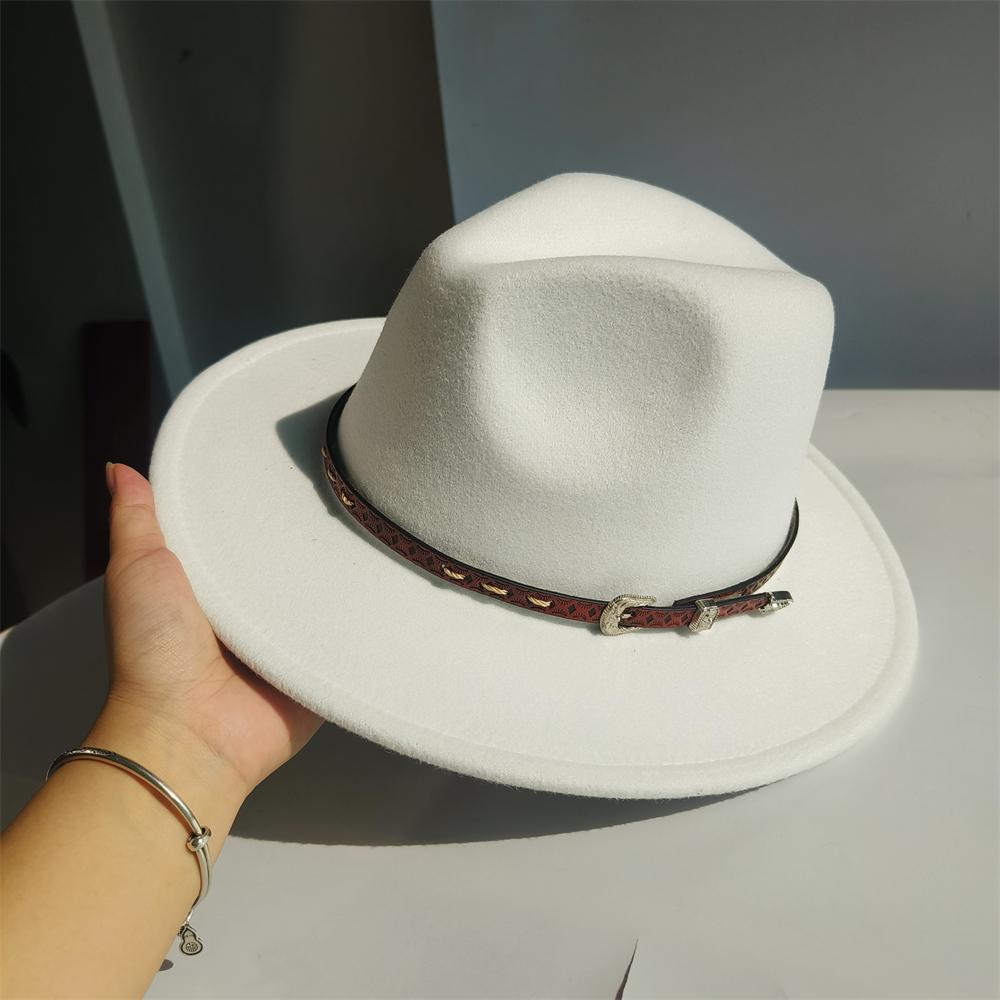 Simple Fedora Hat for Men Fedoras Men Custom Hat Genuine Leather Belt Panama Unisex Church Hat Fascinator Felt Panama Cap