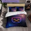 West Ham United Calcio Set Biancheria da Letto 3 Pezzi Morbido Set Copripiumino con Federe Set Decorazione Camera da Letto per la Casa
