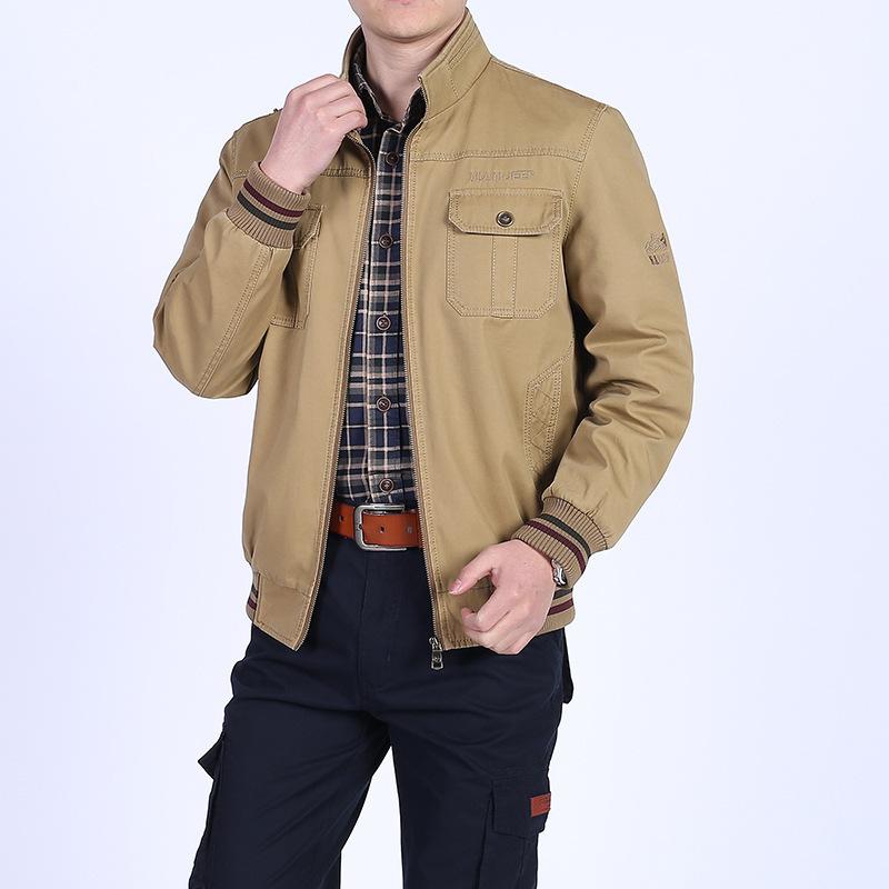 Spring and Autumn Men's New Casual Jacket Youth Stand-up Collar Men's Coat