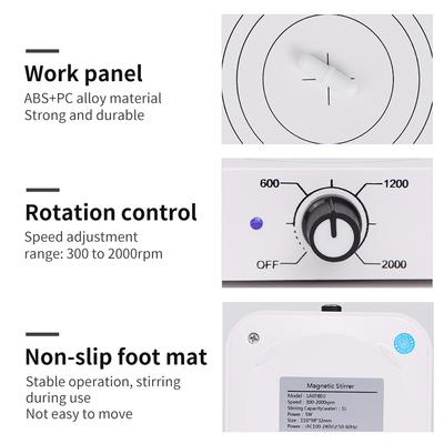 1L 300-2000RPM Magnetic Stirrer Laboratory Magnetic Mixer Portable Stirrers Machine with Mini Stir Plate Agitator EU Plug