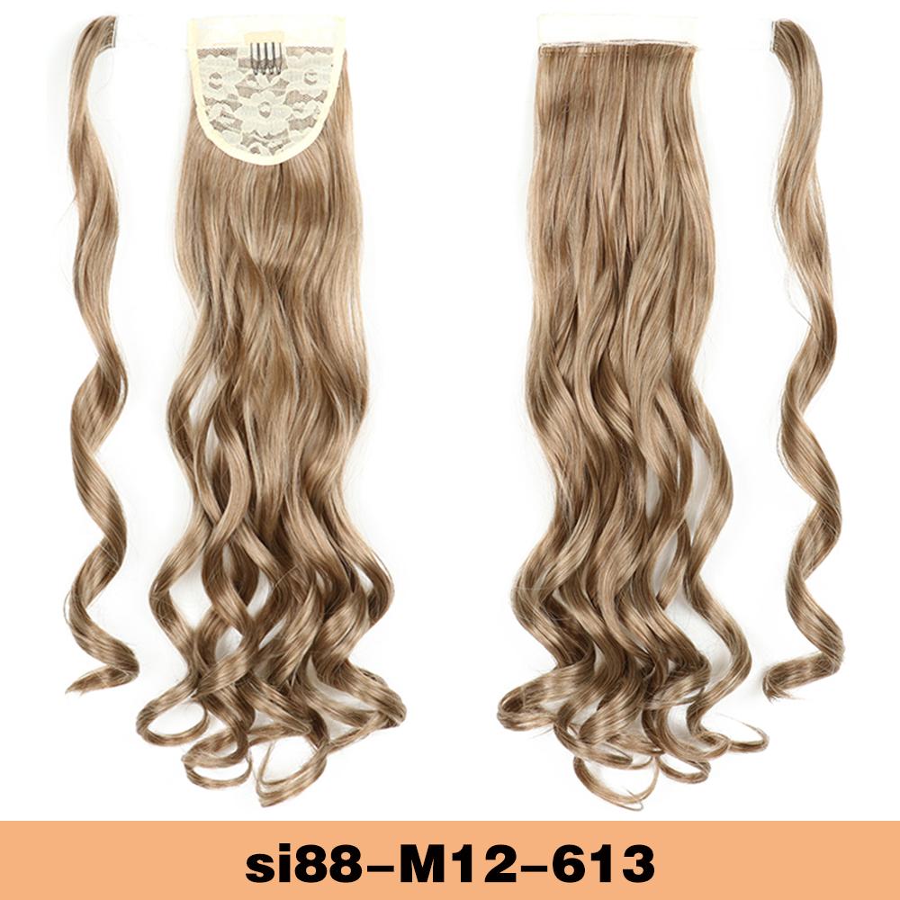 Long Wavy Ponytail Extensions 60cm Body Wavy Wrap Around Hair Ponytails Curly Clip In Synthetic Hairpieces For Women