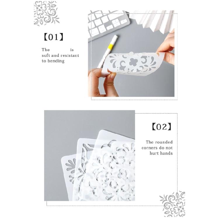 6 Pcs Flowers Stencils Drawing Stencils Leaf Templates For Creative Scrapbook Pages And DIY Home Projects