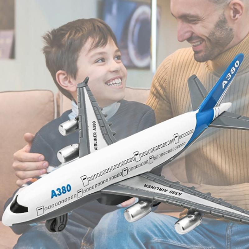 1/2Pcs Inertia Airplane Airliner Toys Children Simulation Alloy Pull Back Airplane Toy Model Boys Gift Desktop Ornament