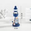 Středozemní styl Oceánský Dřevěný Mini Maják Ornament – 13cm Domácí Dekorace Řemeslný Dárek