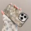 Luxury Plating Silicone Shiny Water Ripple Case For iPhone 16 15 14 13 12 11 Pro Max Plus Aesthetic Camera Protection Cool Cover