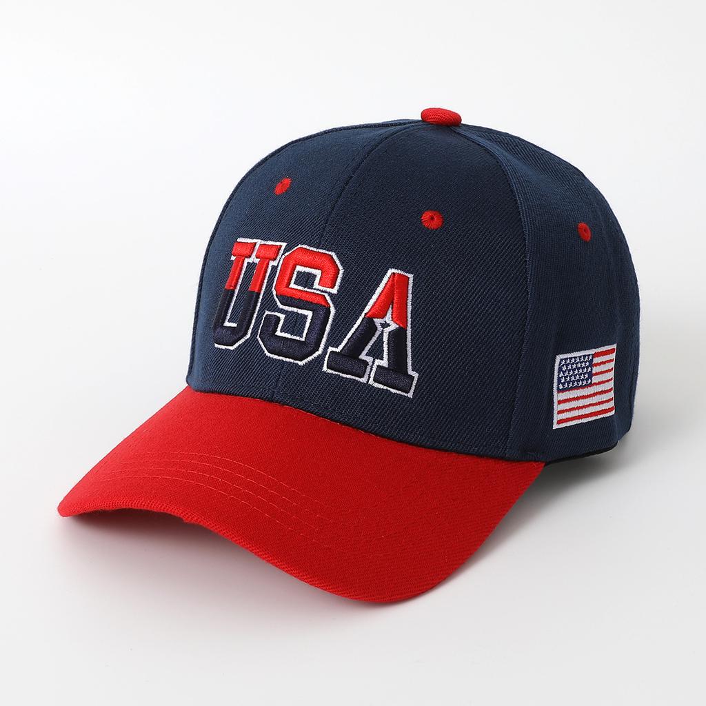 Hat Large Embroidered Cotton American Flag Baseball Cap Classic Usa Embroidered Cap