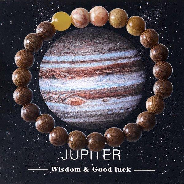 8MM Natural  Stone Bead Outer Space Planets Bracelet Homme Quartz Lava Tiger Eye Bracelet  Jewelry for Women Men Gift