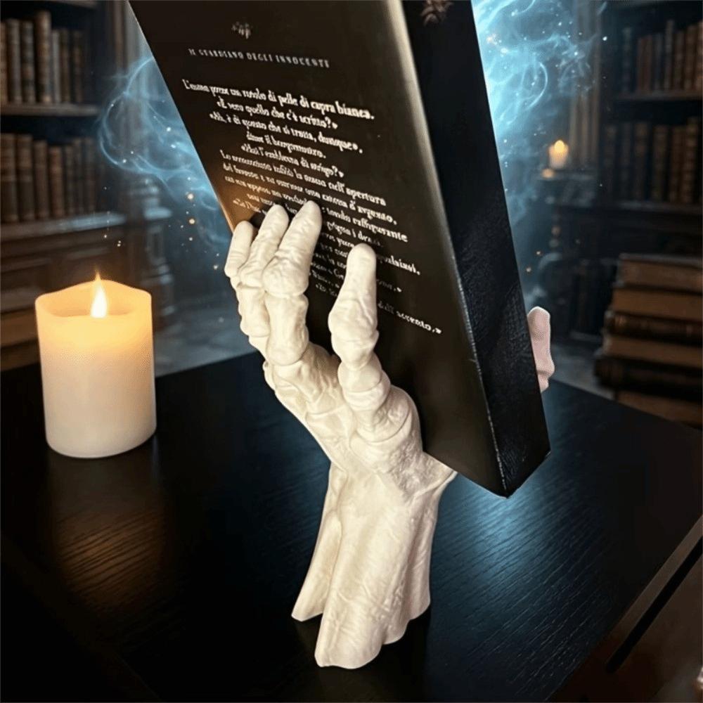 3D Printing Ghost Hand Book Stand Gothic Style Book Storage Rack  Tabletop Decor