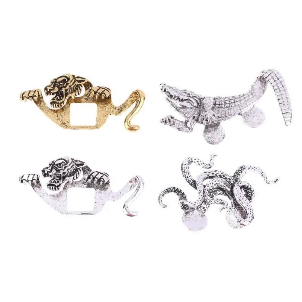 2Pcs Exquisite Creative Animal Brooches Zinc Zinc Zinc Alloy Crocodile Brooches Lapel Pin  Coat Neckline