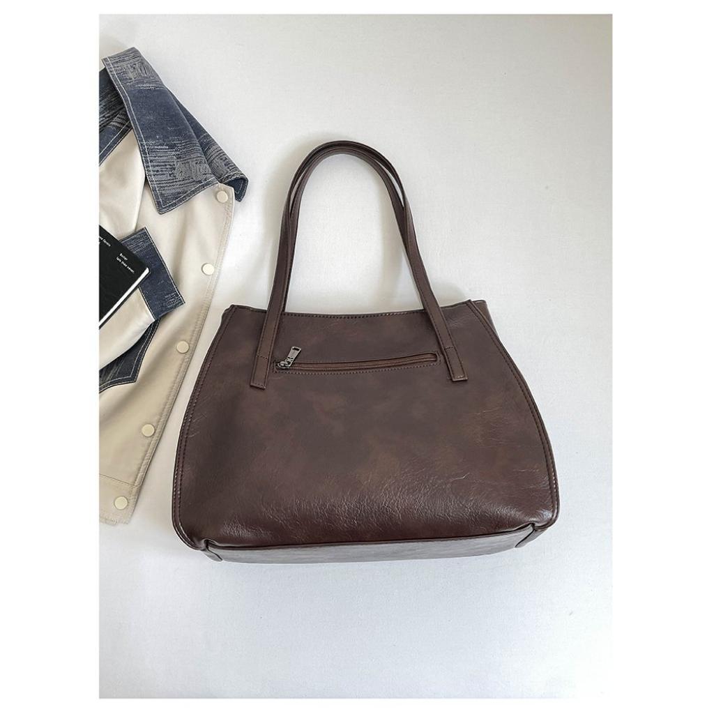 Tote Bag Women PU Large Capacity Stitched Detail Daily Commuting