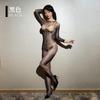 Qinghe Aurora 0.1d Ultra-thin Silky One-piece Full Body Transparent Women's Open Crotch Men's Oily Stockings