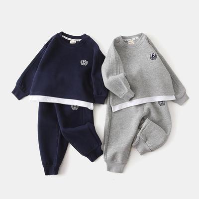 Ensemble Tendance Coréen 2 Pièces Sweat-shirt & Pantalon de Survêtement pour Garçons 2025 - Vêtements de Sport Faussement Superposés