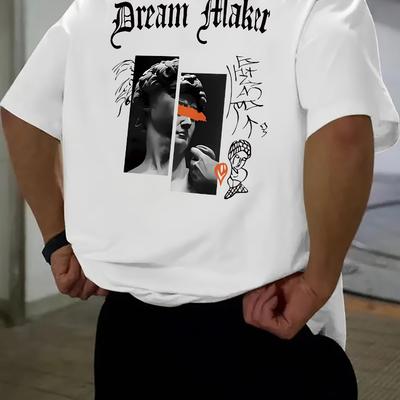 Men's Loose Fit Short Sleeve Shirt Polyester Casual Daily Wear