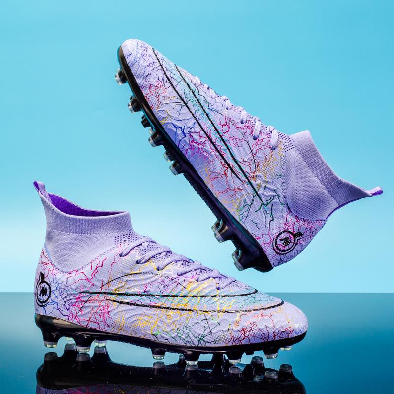 Foreign trade large size football shoes, boys high-top AG long nails artificial grass training shoes TF broken nails 068