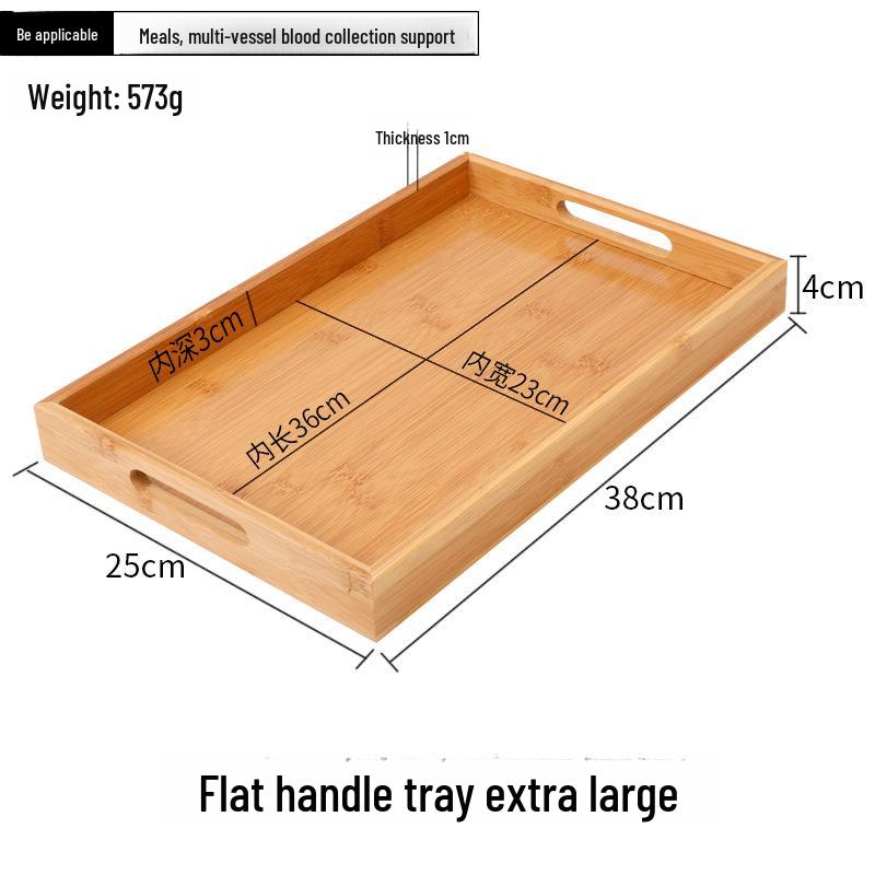 Japanese Bamboo Rectangular Tea Tray - Versatile for Household, Restaurant, Barbecue, Water Cup Storage, and Serving.