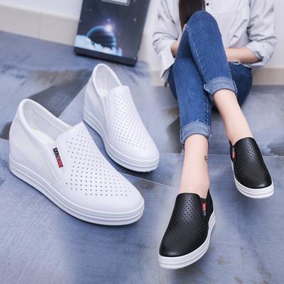 Moda damska Okrągłe Toe Płaskie dno Casual Ponadgabarytowe damskie pojedyncze buty z wydrążonymi białymi butami