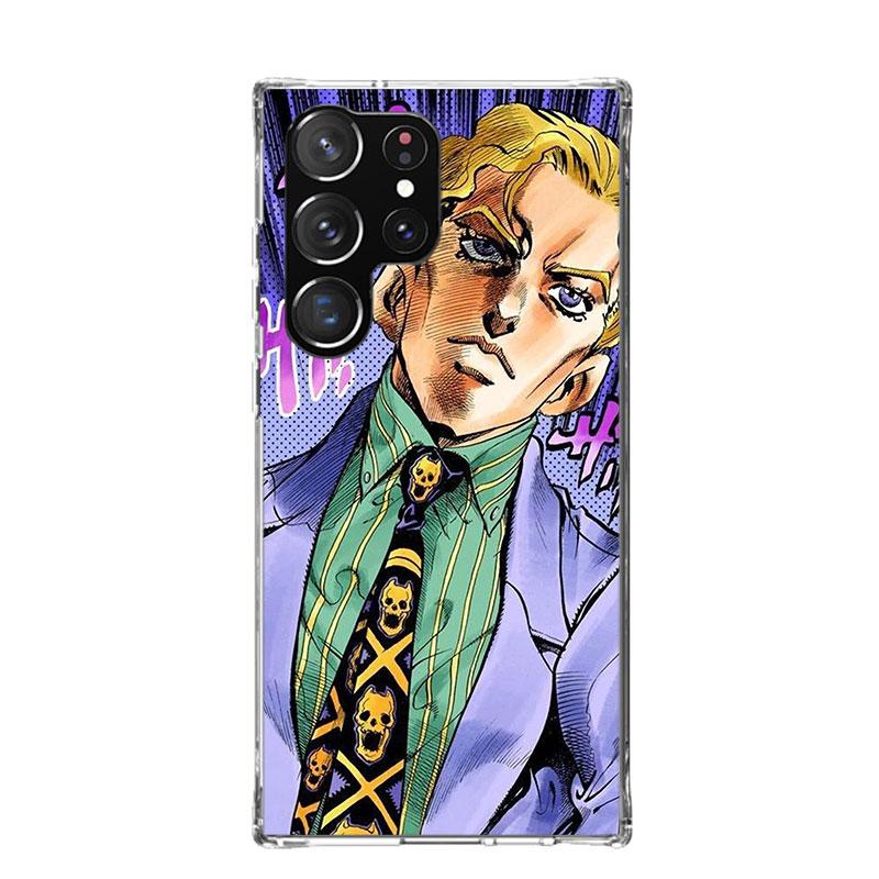 

JoJo Kira Yoshikage Killer Queen Phone Case For Samsung Galaxy S26 Ultra S23 S24 S25 Edge S20 FE S21 S22 Plus Soft Print Shell C Samsung S25 Ultra