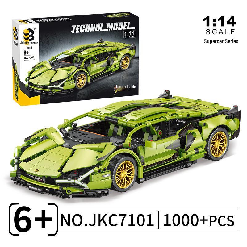 

Сумісний з Lego Зелений Спортивний Автомобіль - Дитяча Освітня Будівельна Іграшка