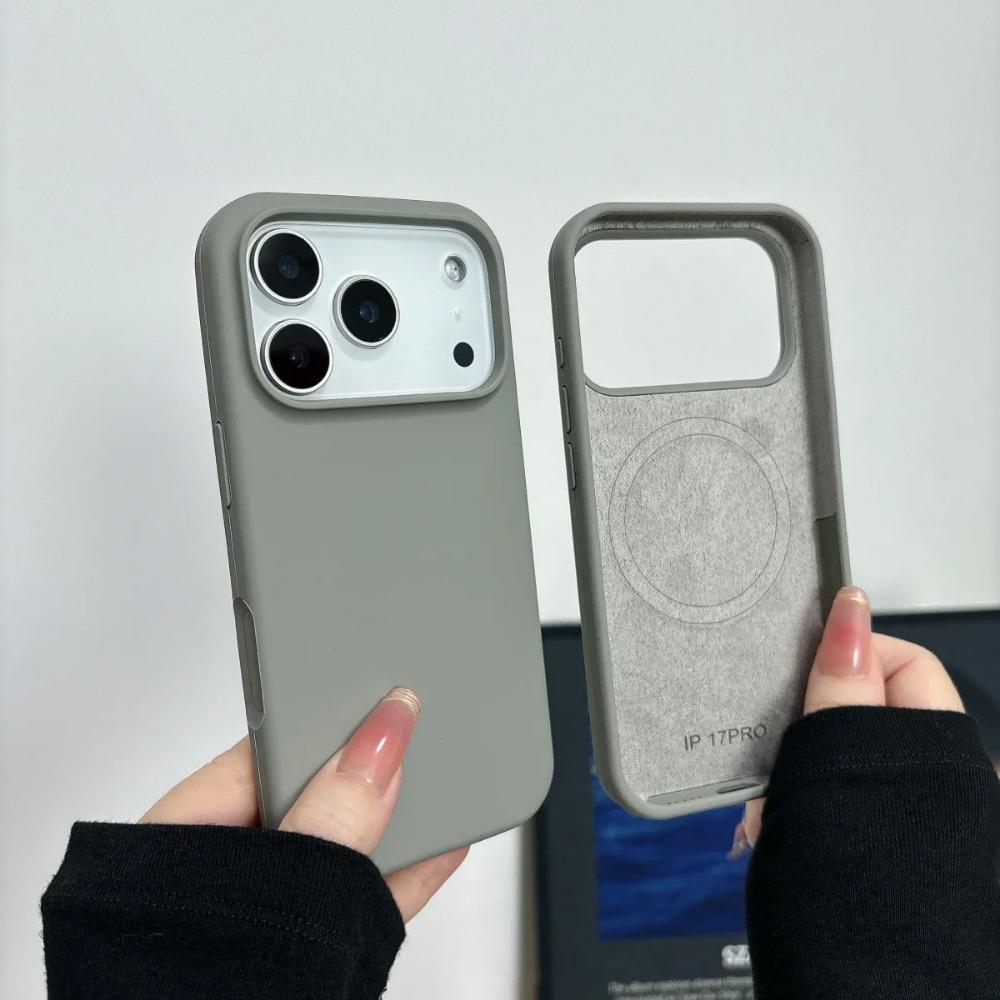 Official Solid Color Liquid Silicone Magsafe Phone Case for IPhone 17 Pro Max 16 15 14 13 12 11 Magnetic Wireless Charge Cover