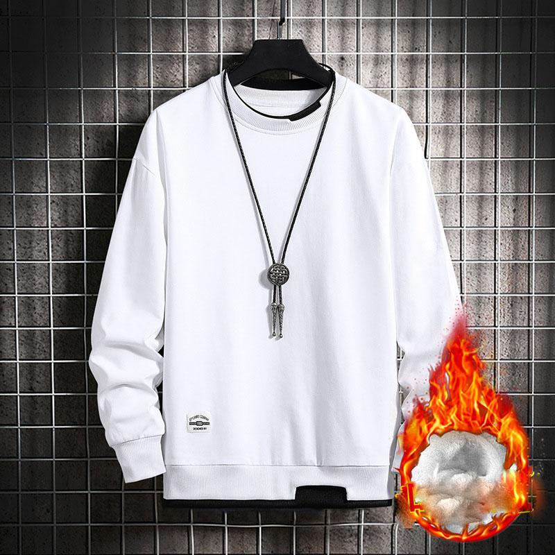 

Осенние и зимние мужские повседневные толстовки, поддельные двухсекционные толстовки с круглым вырезом, мужские уличные топы, мужская толстовка S белый