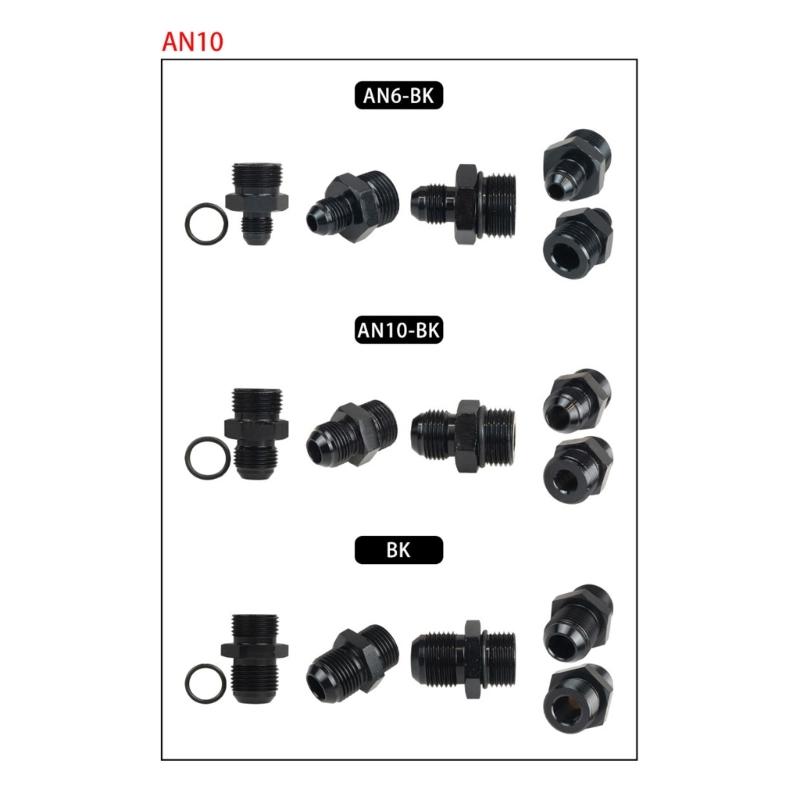 AN to AN Orings ORB Male Fuel Pump Rail Adapters Aluminum Hose Fitting for Car