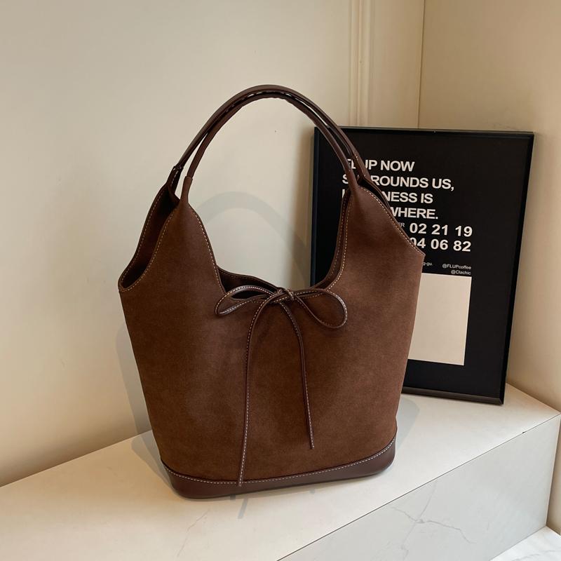 

Винтажная матовая женская сумка большой емкости осень-зима из искусственной замши сумки-ведра новые женские сумки для поездок на работу