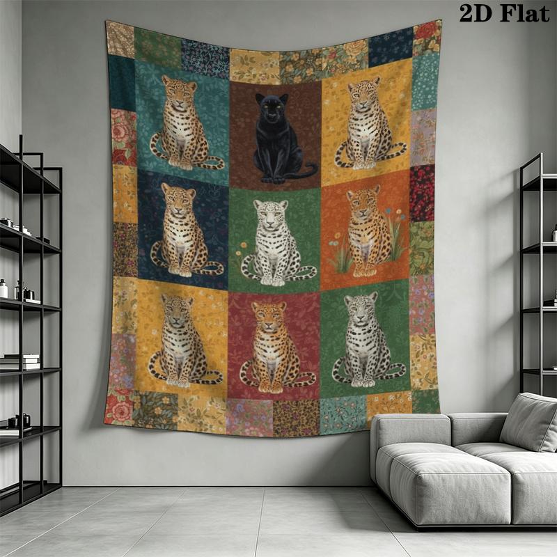 Retro patchwork Animal Wall Tapestry Aesthetic Wall Hanging Printed Fabric Blanket Decorative Tapestries for Bedroom Living Room Home Decor