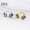 Moda Śliczne kobiety Pet Cat Dog Puppy Paw Print Otwieranie Ring Finger Biżuteria Prezent