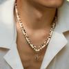 Fashionable Men Coconut Shell Beaded Necklace Hip Hop Sun Pendant Choker Chain Jewelry