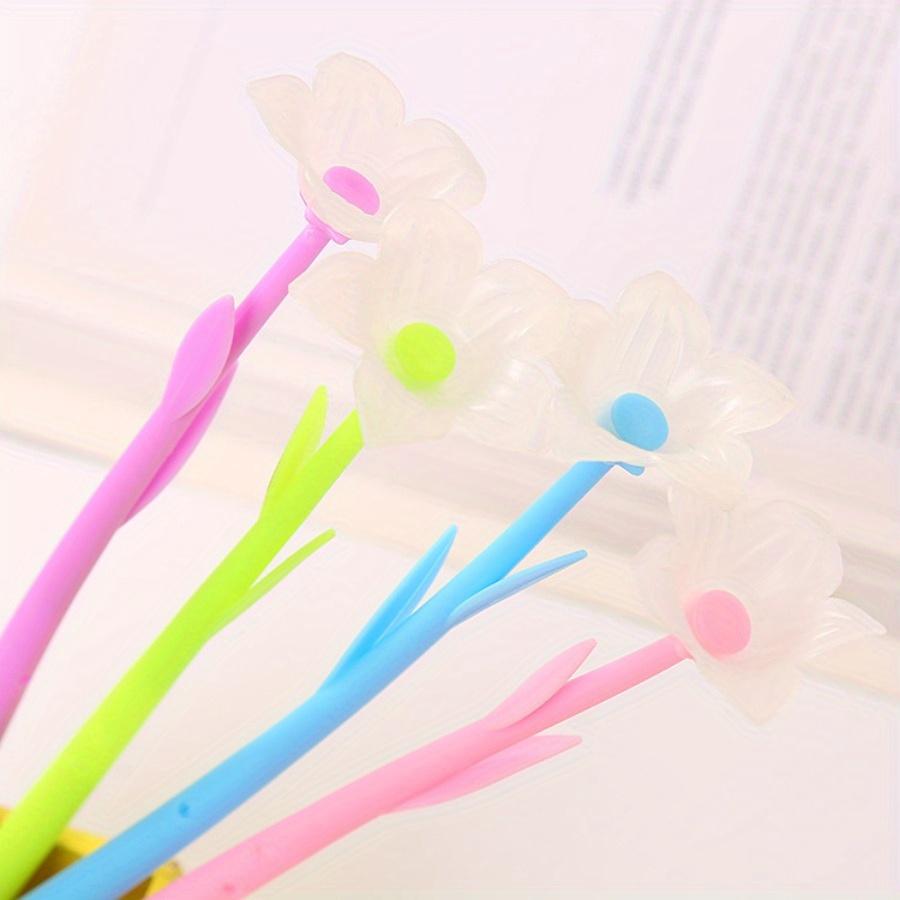 Back To School Season 10pcs 0.5mm Sun-changing Flower Gel Pen Cute Learning Stationery Water-based Pen Color-changing Flower Pen When Exposed To Light
